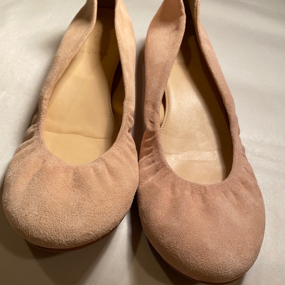 Pretty J Crew light pink suede Cece ballet flats, sz 10 - Picture 6 of 8
